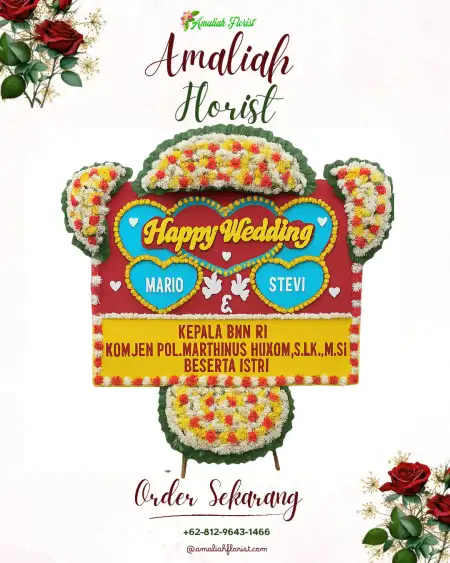 Papan Bunga Pernikahan Beji